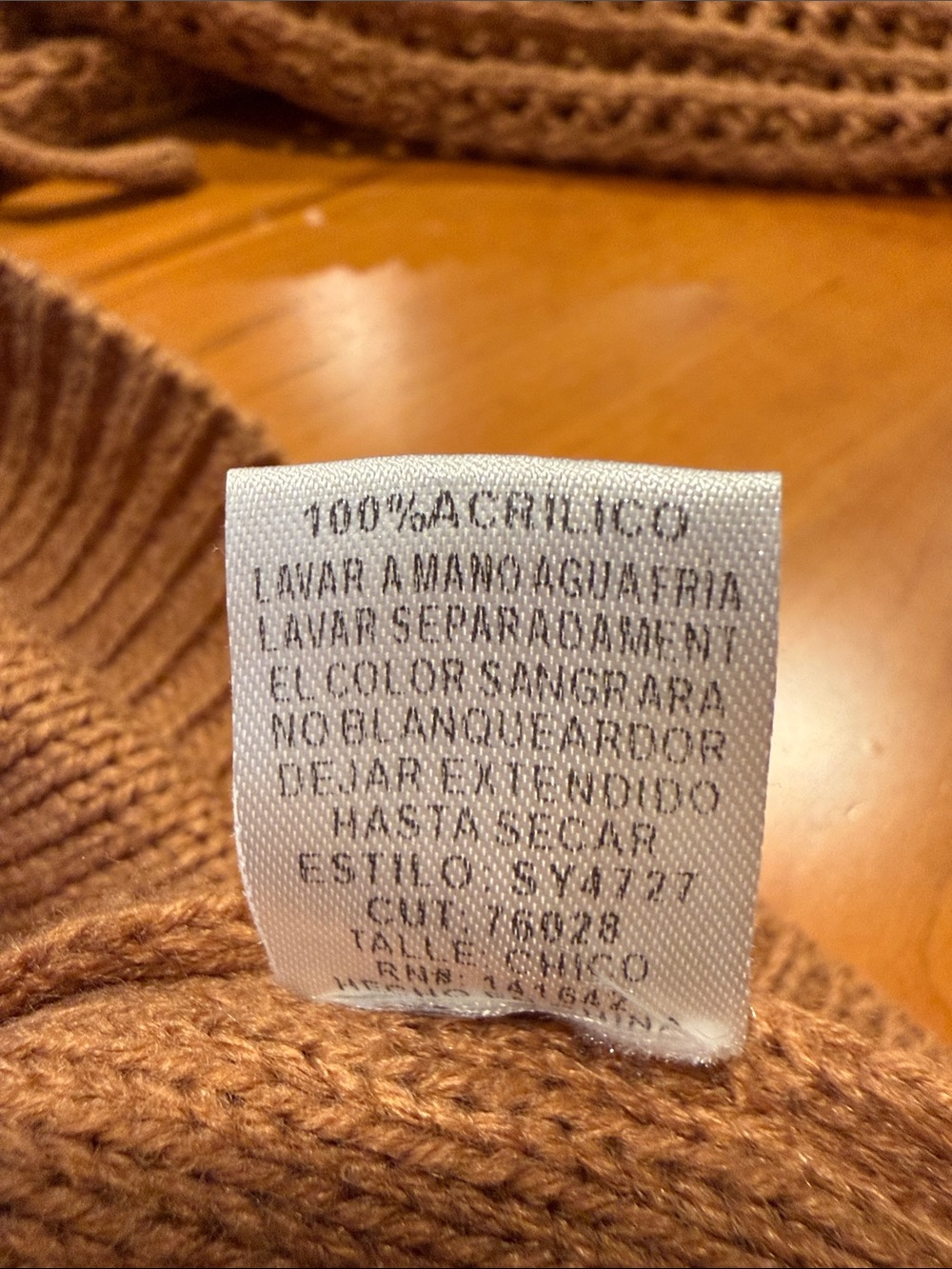 She & Sky Open-Knit Hooded Sweater in Rust Brown - Picture 6 of 6